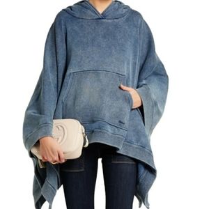 SOLD.CHLOE NWOT Denim Poncho Hooded Sweatshirt
